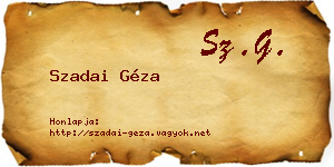 Szadai Géza névjegykártya