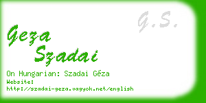 geza szadai business card