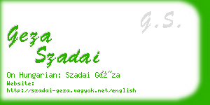 geza szadai business card